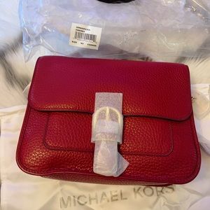 Authentic Brand New MK Cooper Large Leather Satchel in Cherry color
